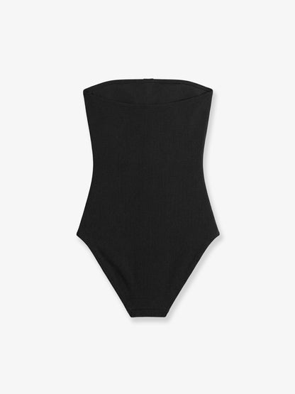 One-piece swimsuit with ribbed knit thumbnail
