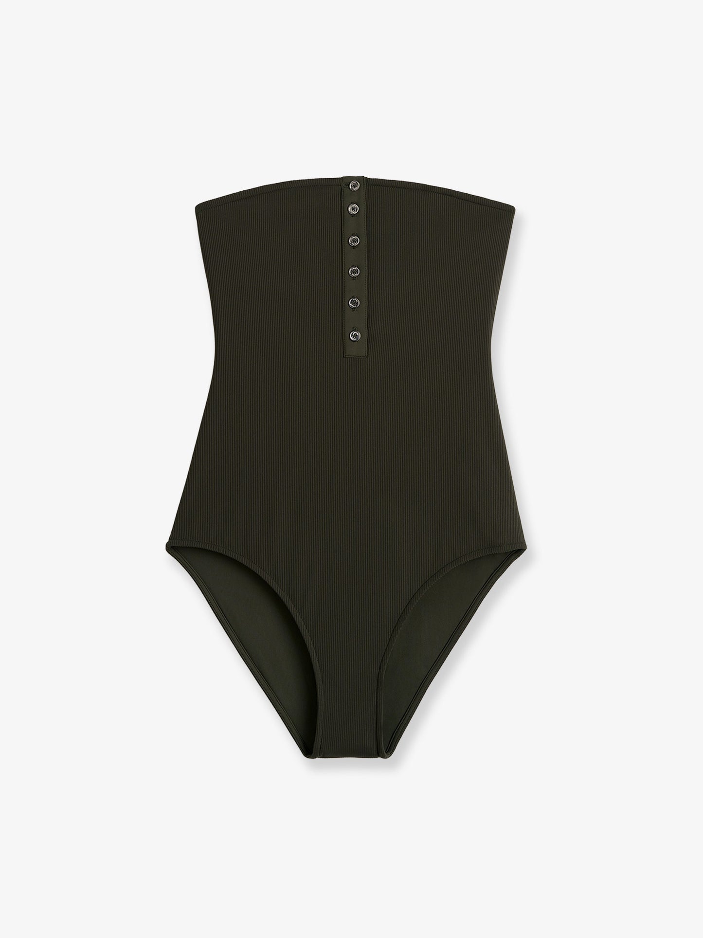 One-piece swimsuit with ribbed pattern