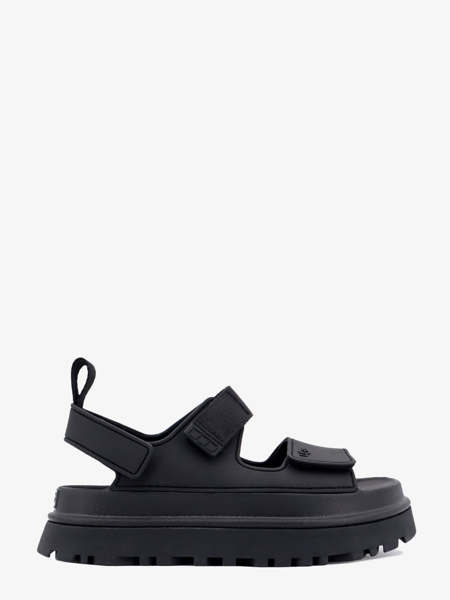 Rubber sandals with embossed logo