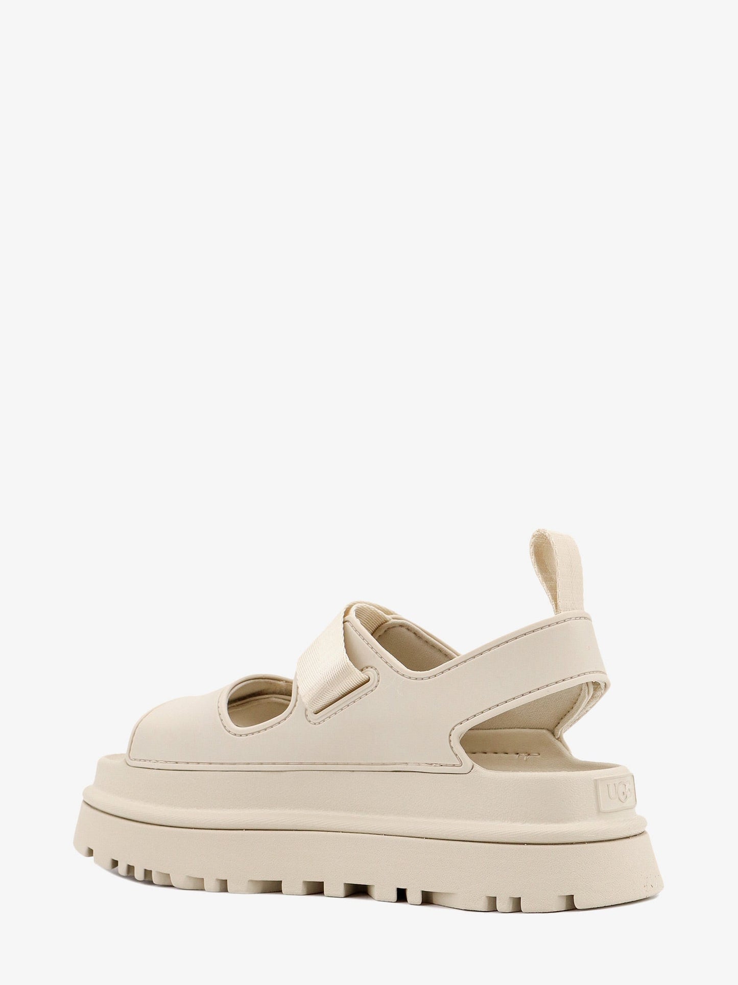 Rubber sandals with embossed logo