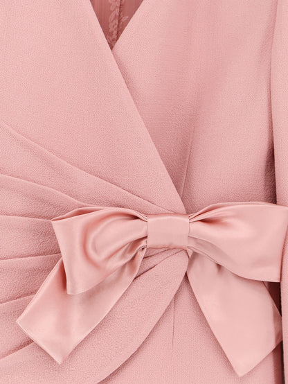 Wool Crepe blazer with bow thumbnail