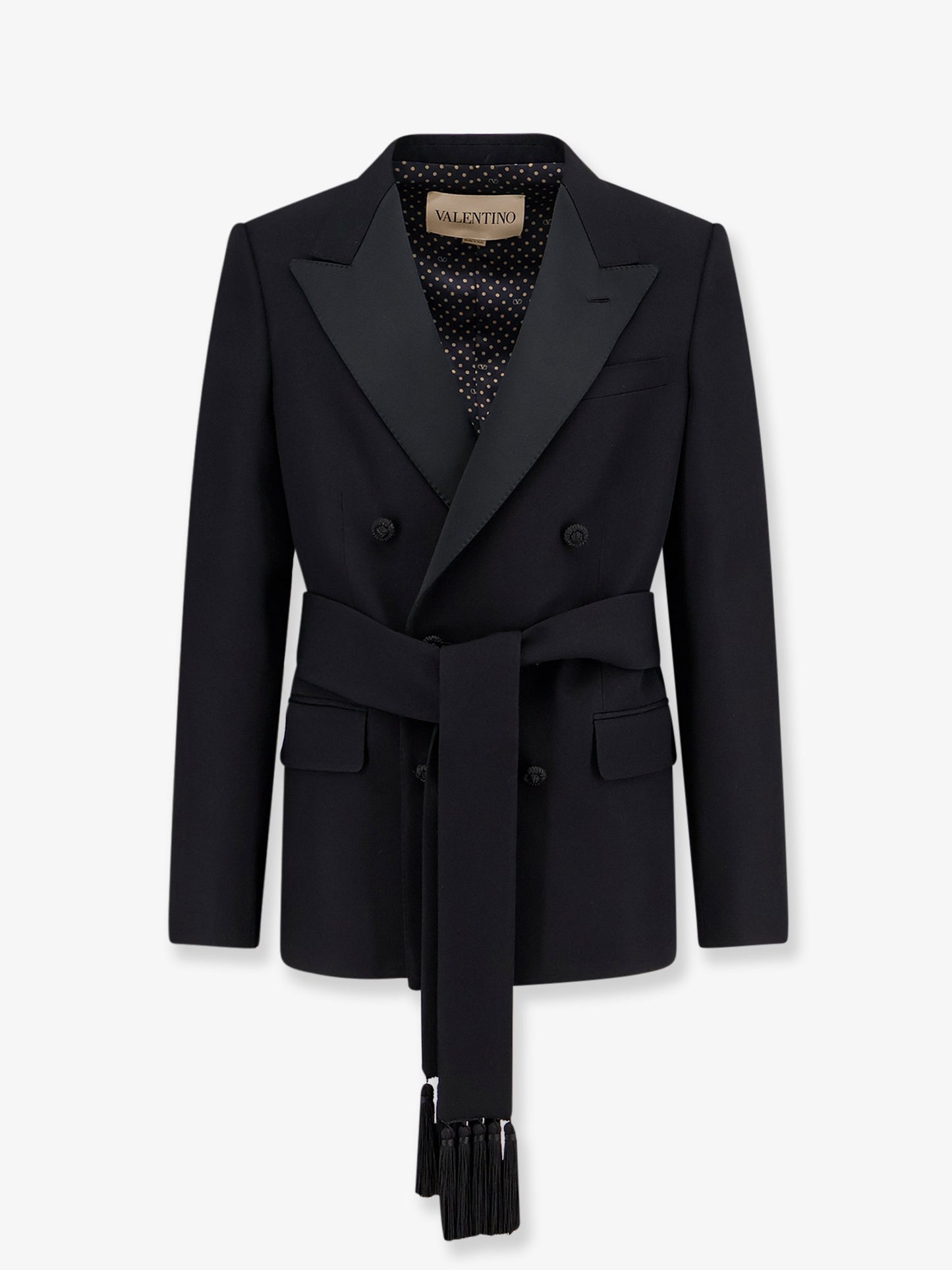 Virgin wool blazer with belt