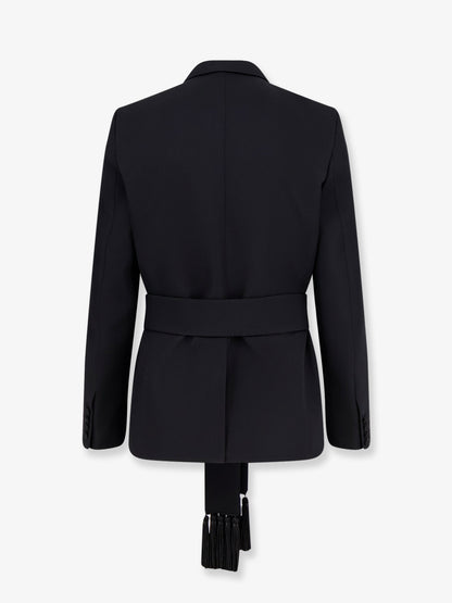 Virgin wool blazer with belt thumbnail
