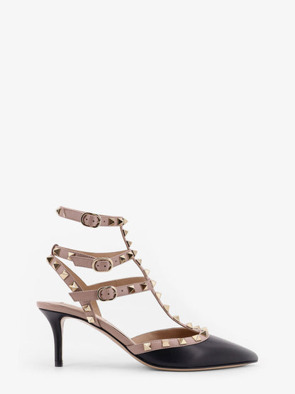 Rockstud leather decolleté slingback thumbnail