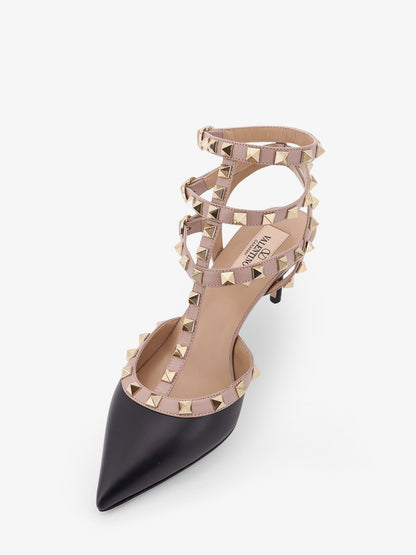 Rockstud leather decolleté slingback thumbnail