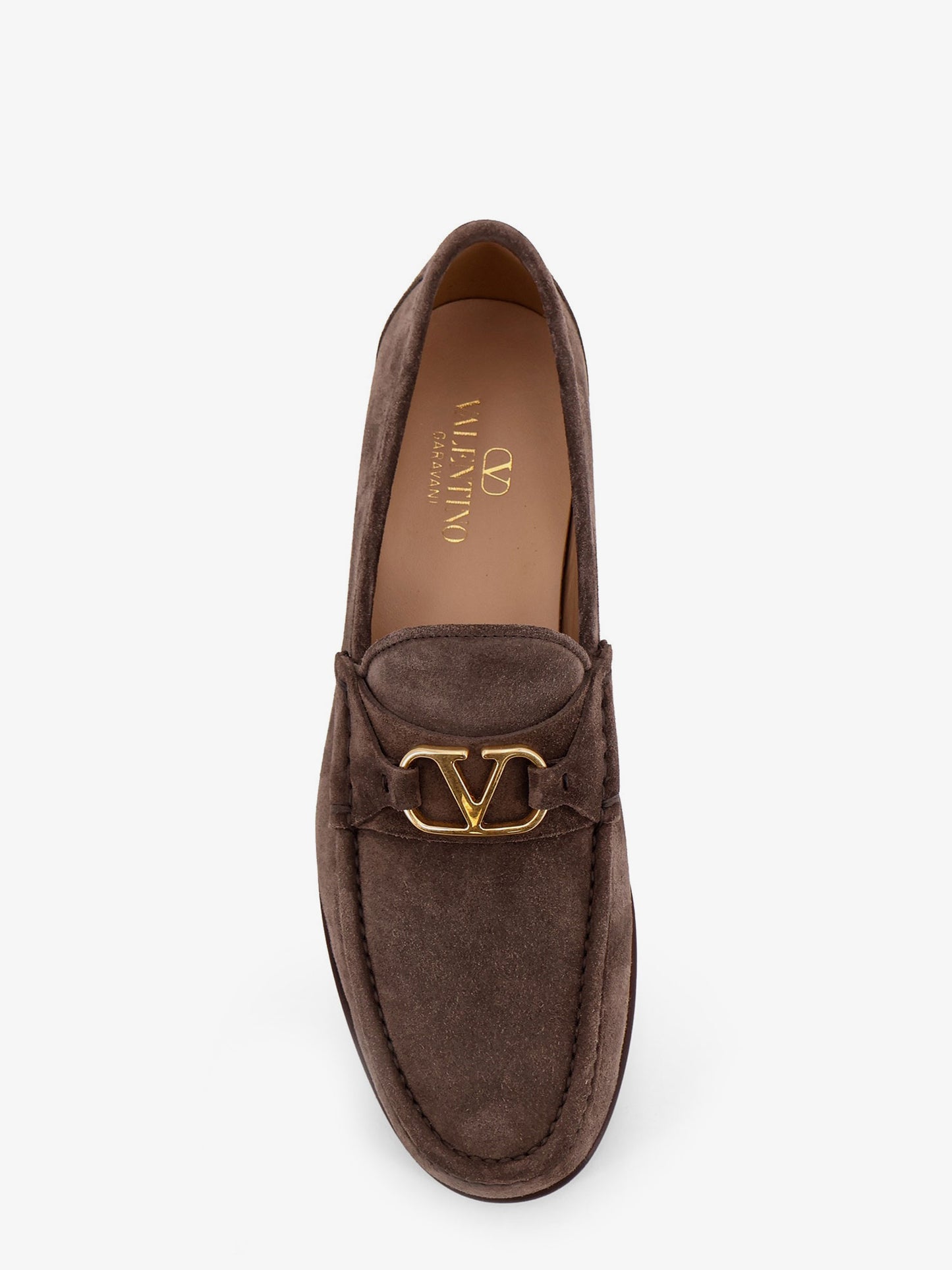 Mocassini in suede con VLogo Signature in metallo