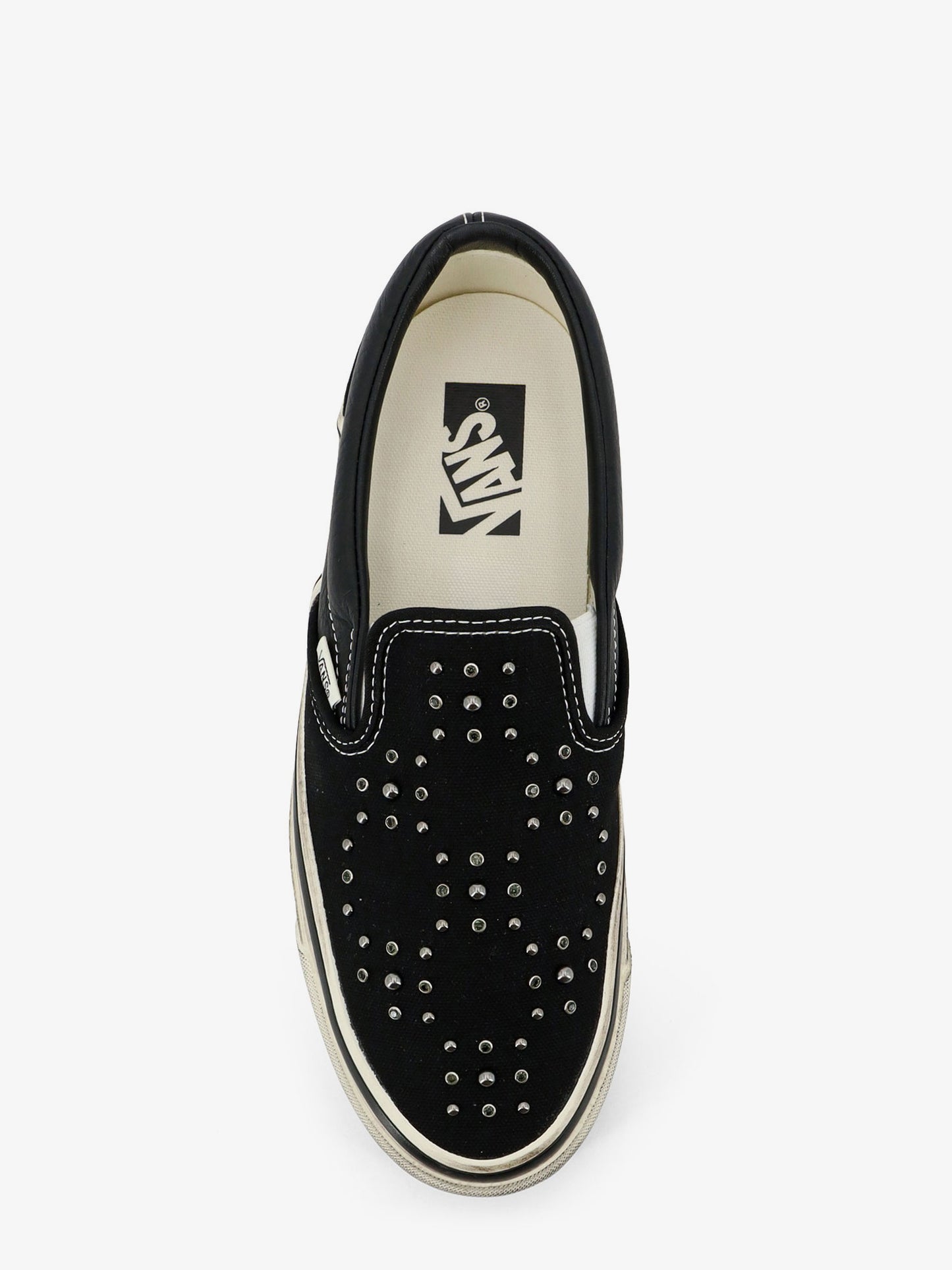 Sneakers Lx classic slip on 98 in canvas e pelle con perline in metallo all-over