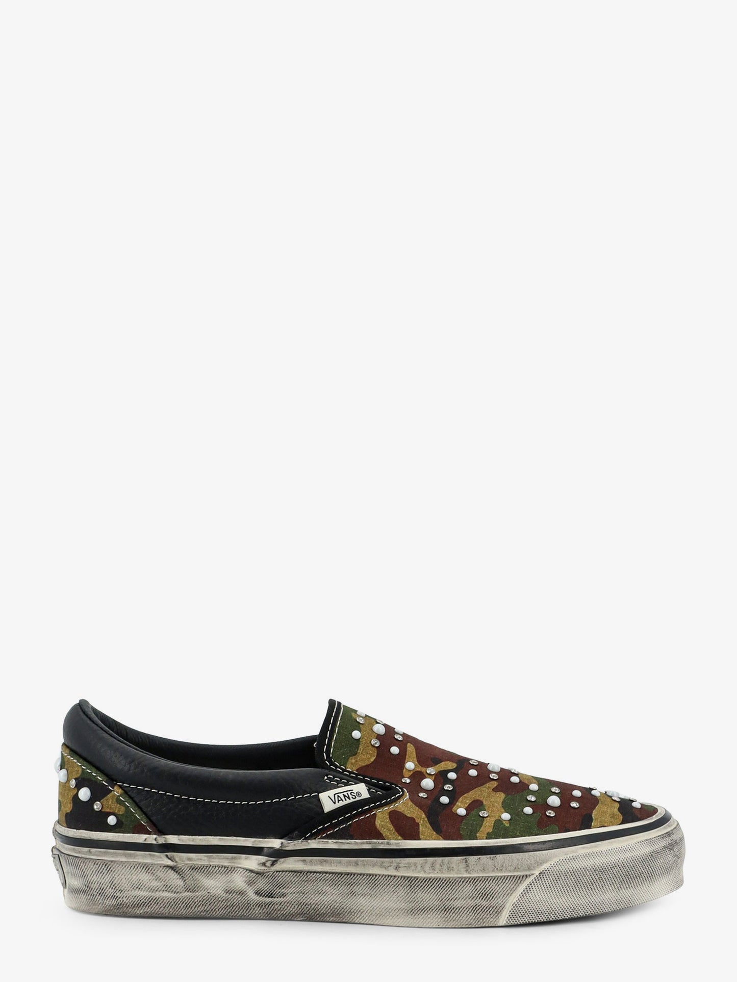Sneakers Lx classic slip on 98 in canvas e pelle con perline in metallo all-over