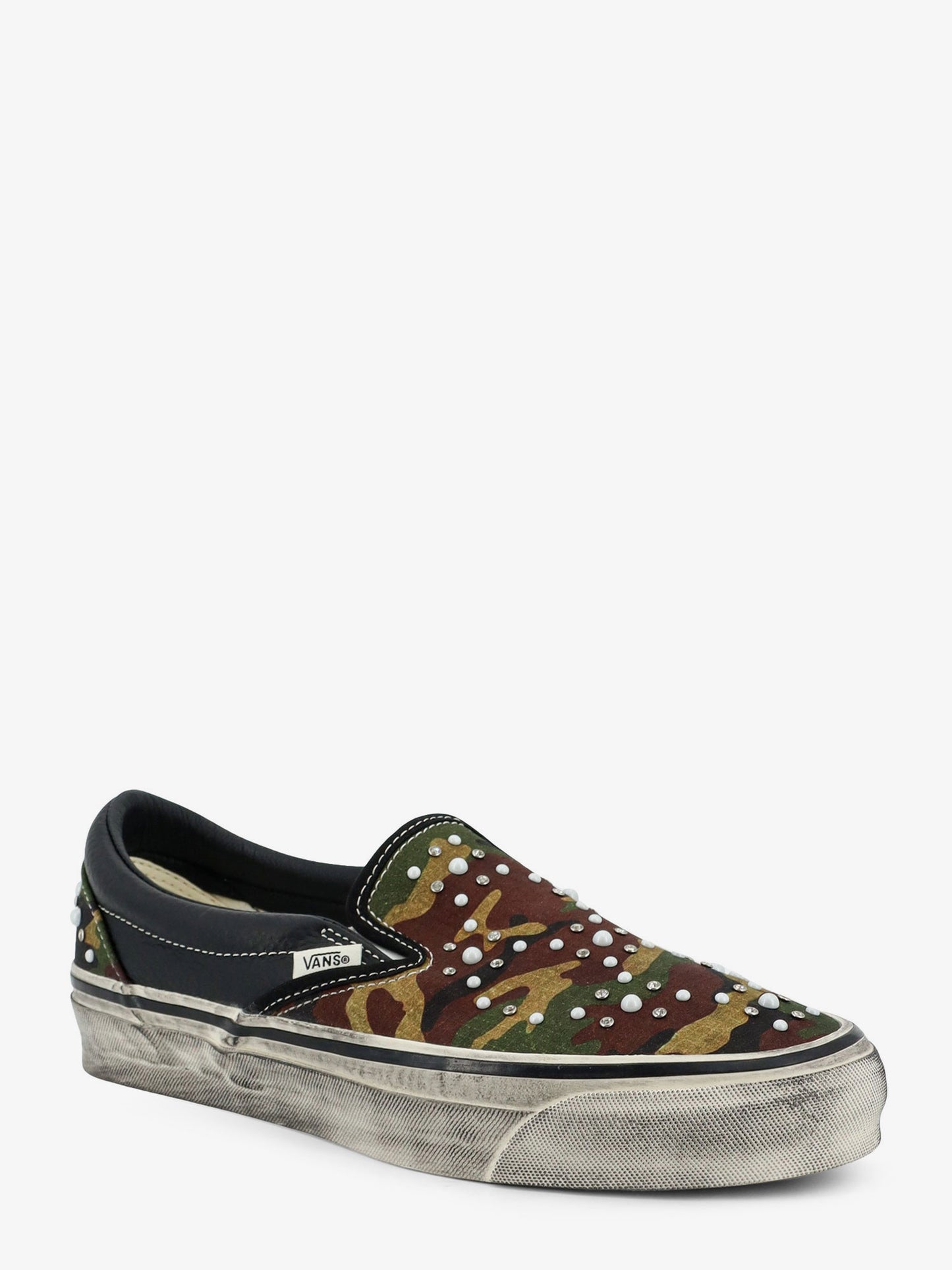 Sneakers Lx classic slip on 98 in canvas e pelle con perline in metallo all-over