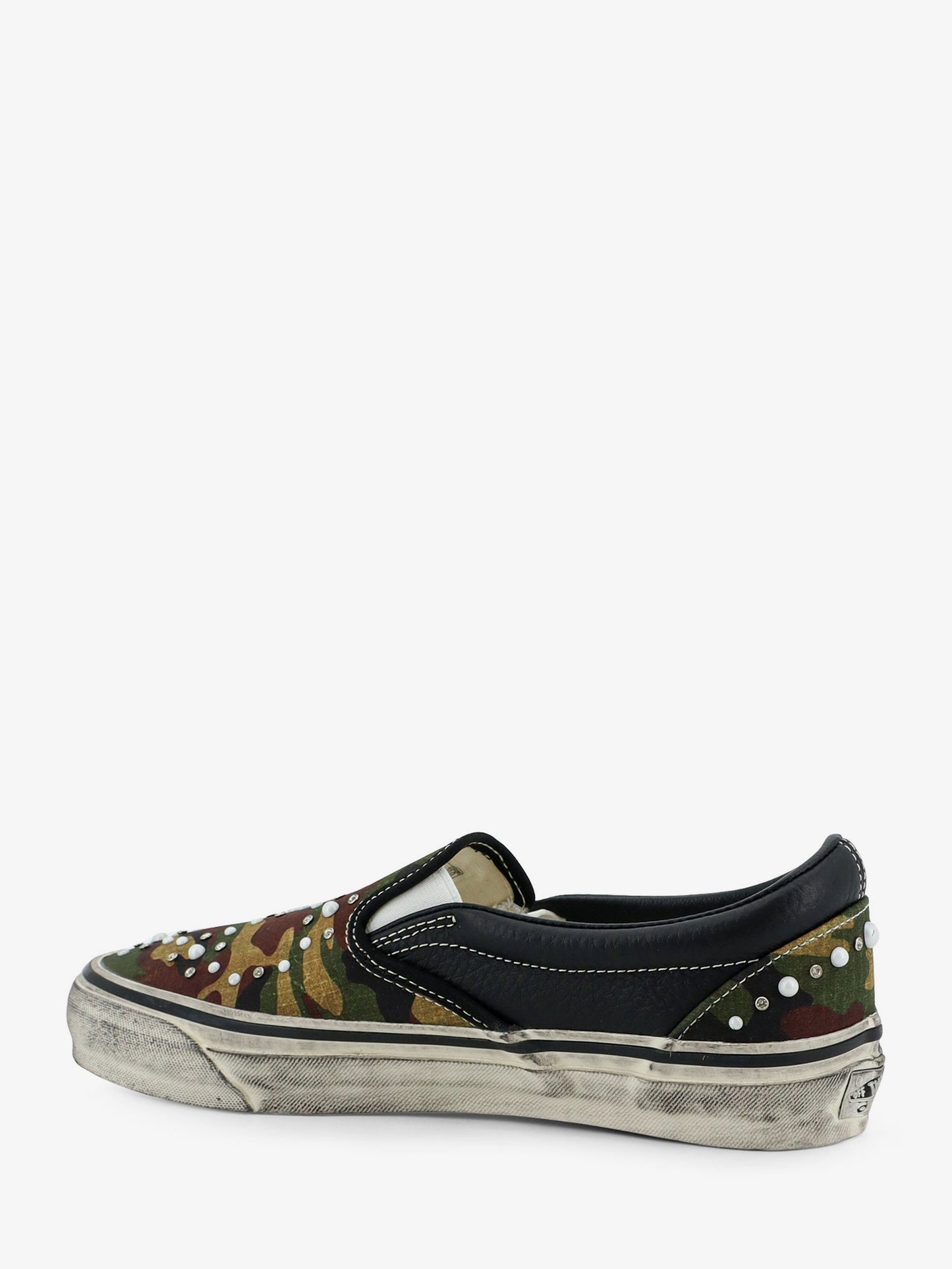 Sneakers Lx classic slip on 98 in canvas e pelle con perline in metallo all-over