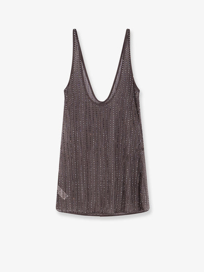 Crystal short dress with all-over rhinestone detail thumbnail