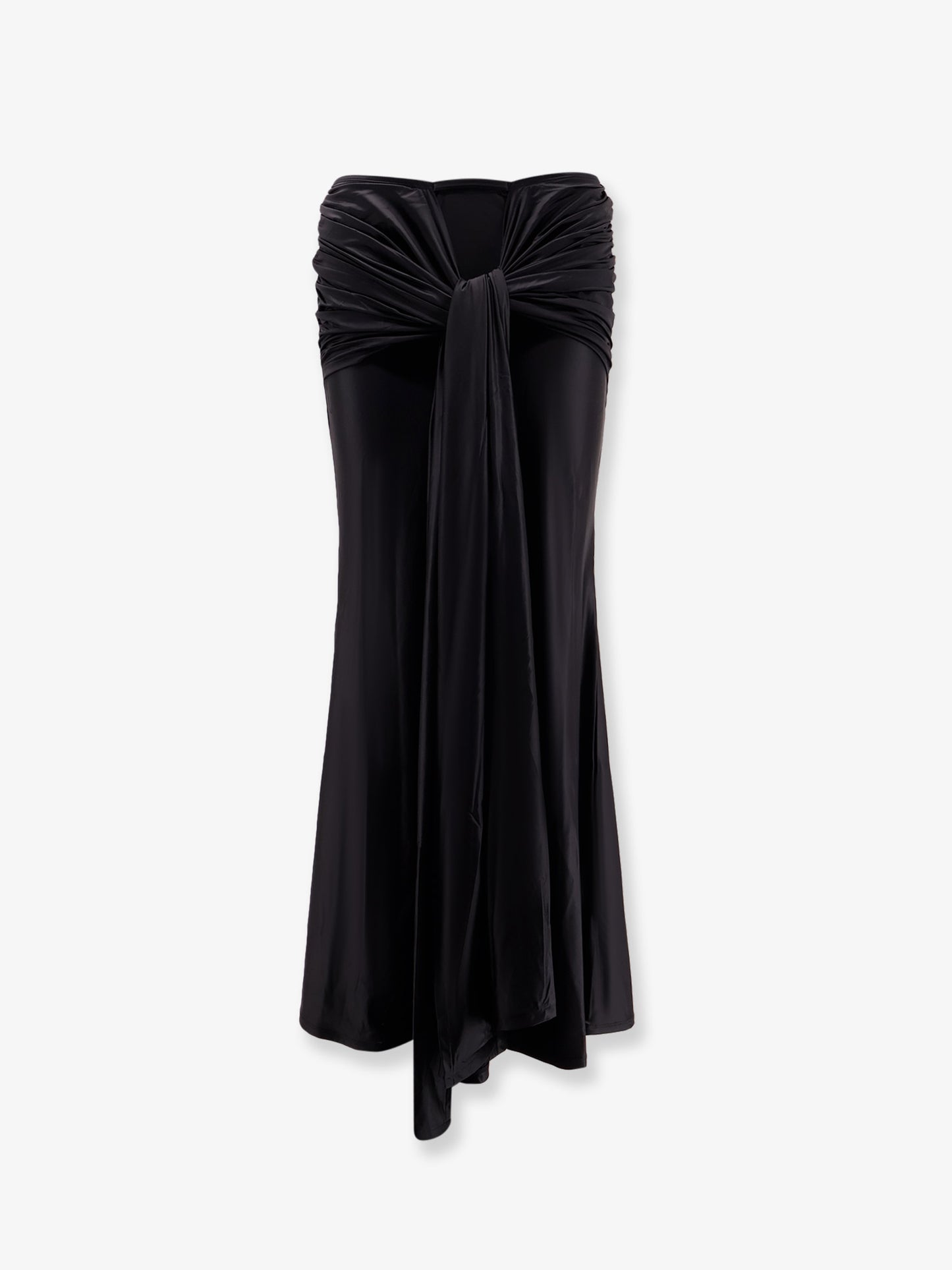 Shiny microfiber skirt with satin effect