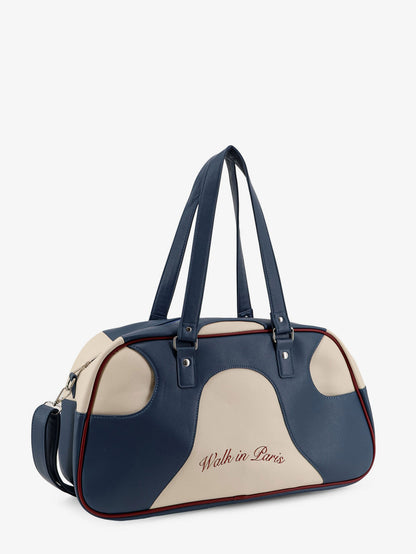 Leather crossbody bag with embroidered logo on the front thumbnail