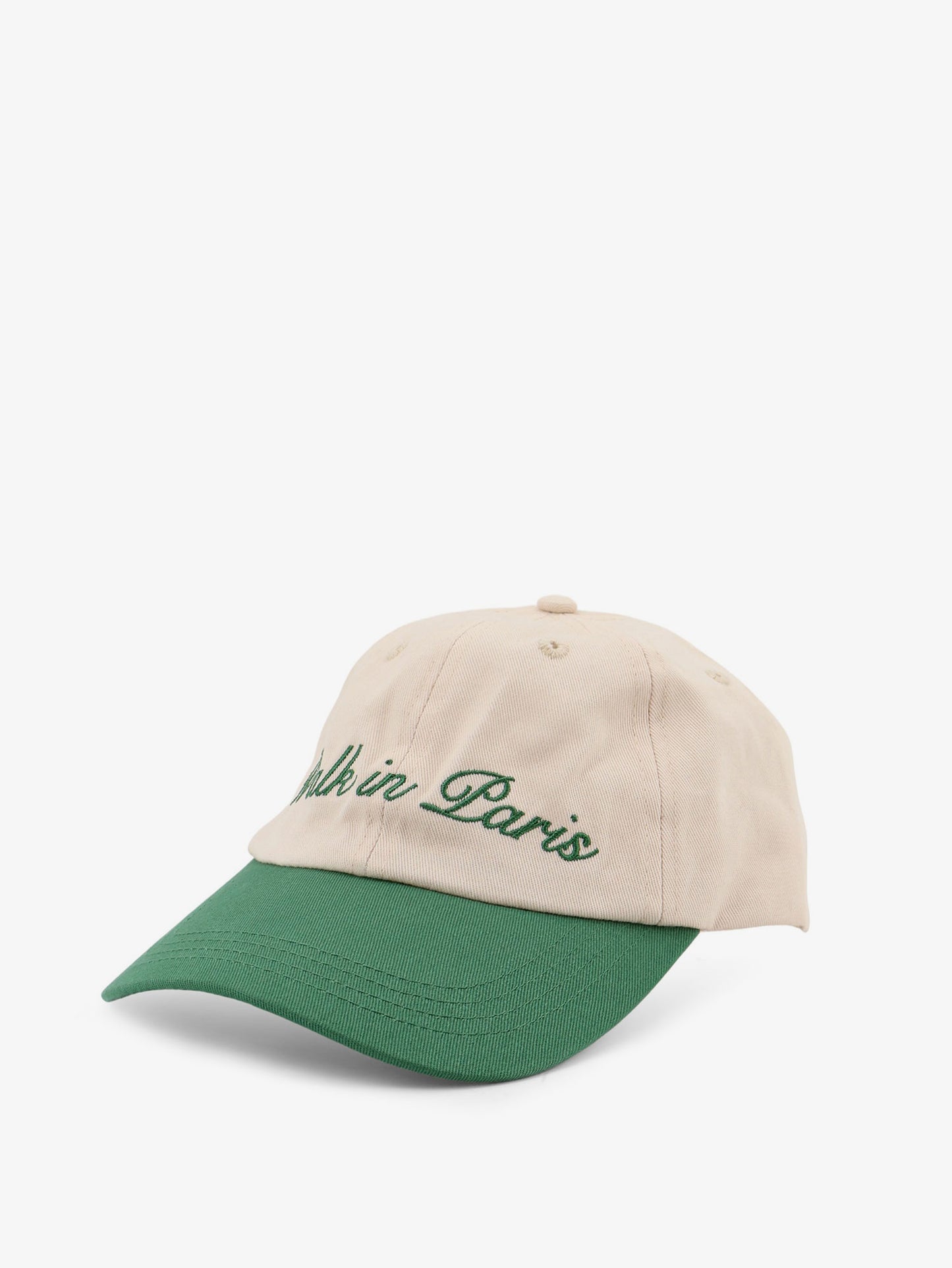 Denim hat with embroidery on the front