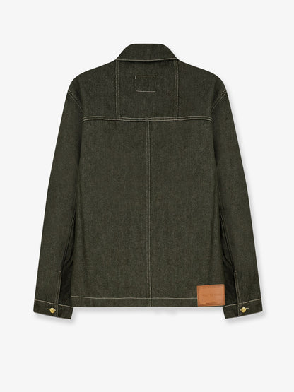 Carpenter's green denim jacket thumbnail