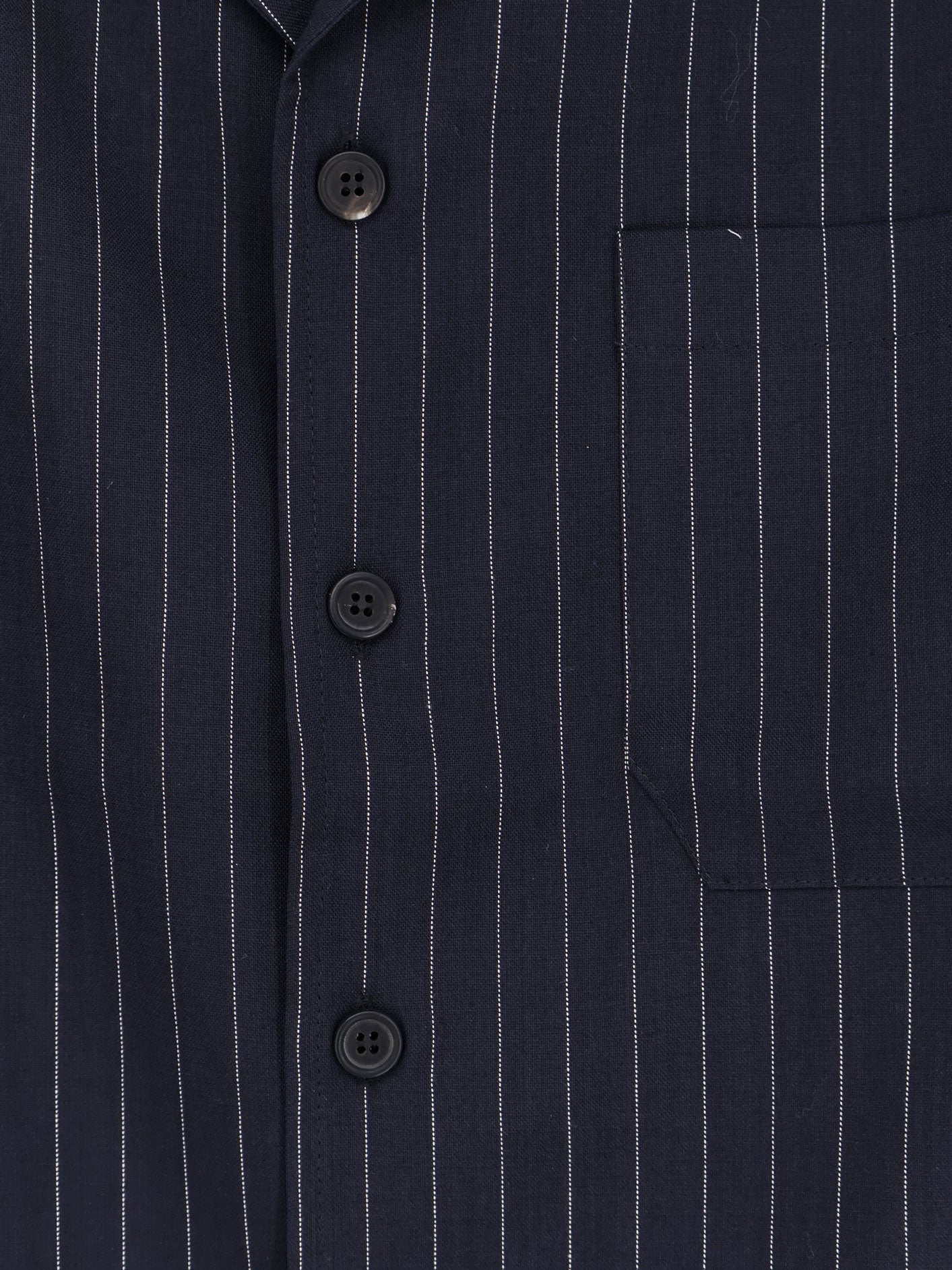 Virgin wool shirt with pinstripe pattern