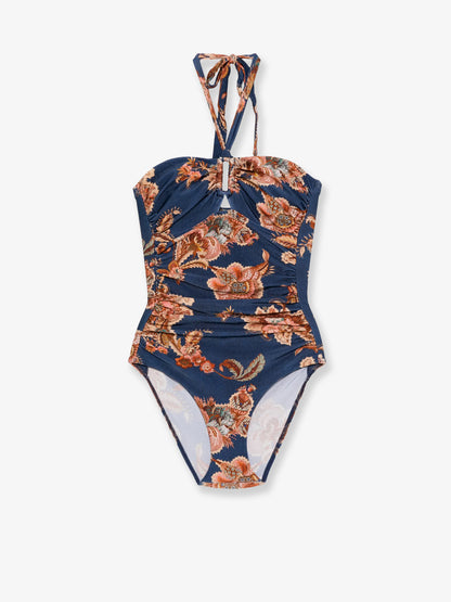 Aster nylon one piece swimsuit with paisley print thumbnail