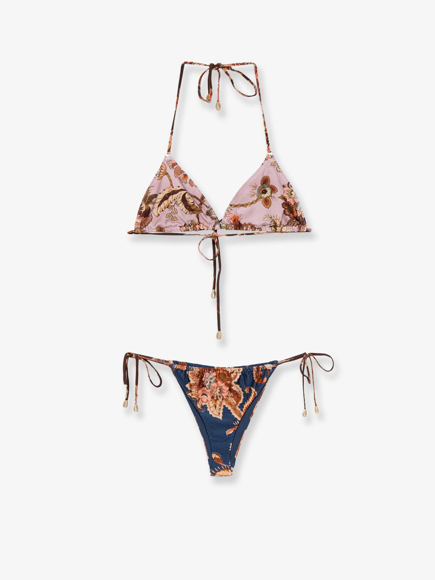 Aster nylon bikini with paisley print