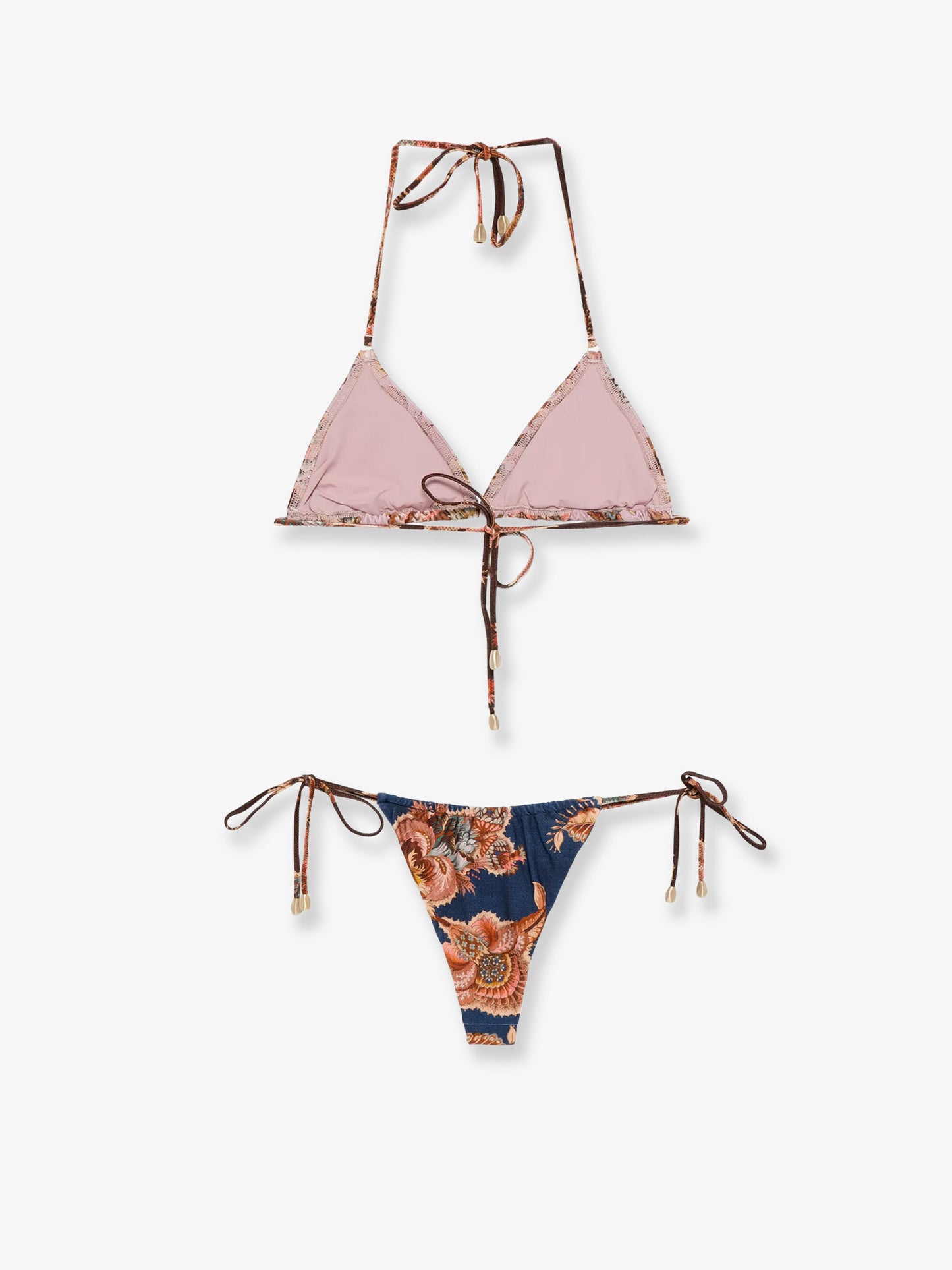 Aster nylon bikini with paisley print