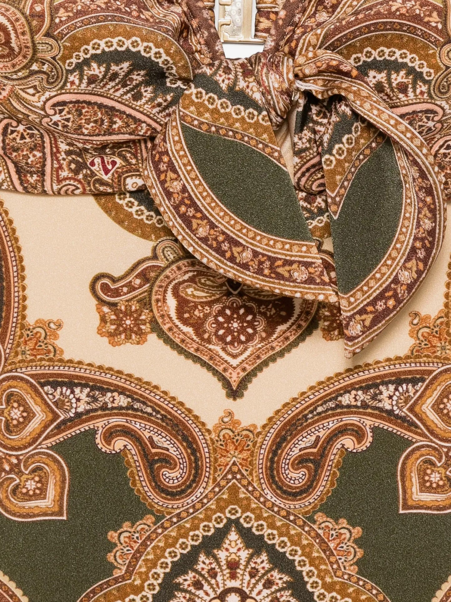 Mahon nylon one-piece swimsuit with paisley print