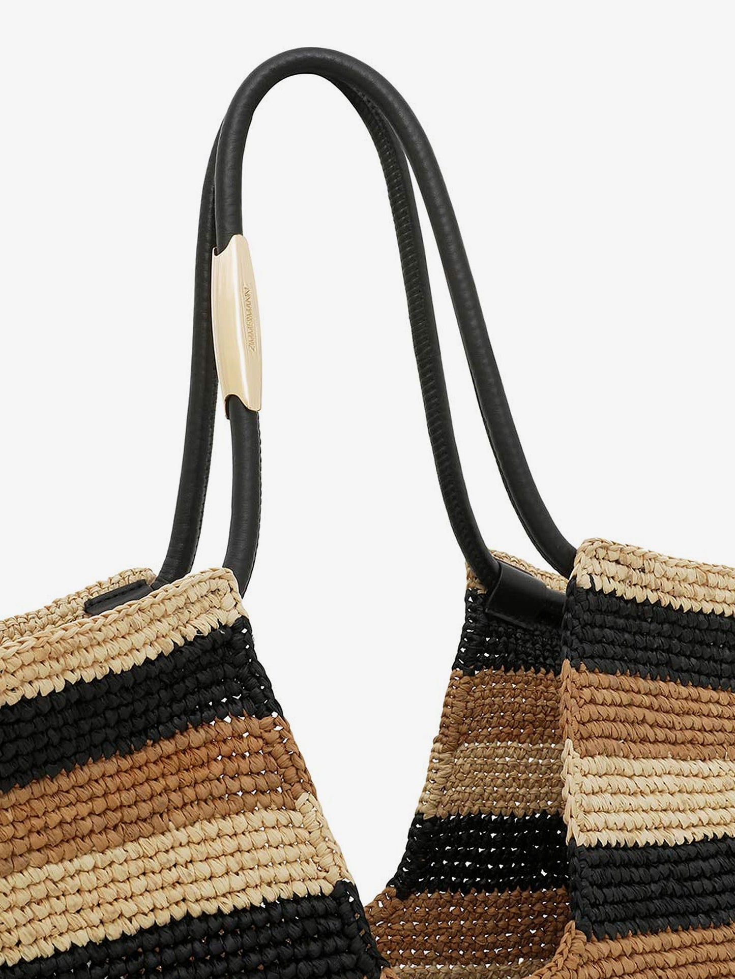 Golden Time raffia shoulder bag