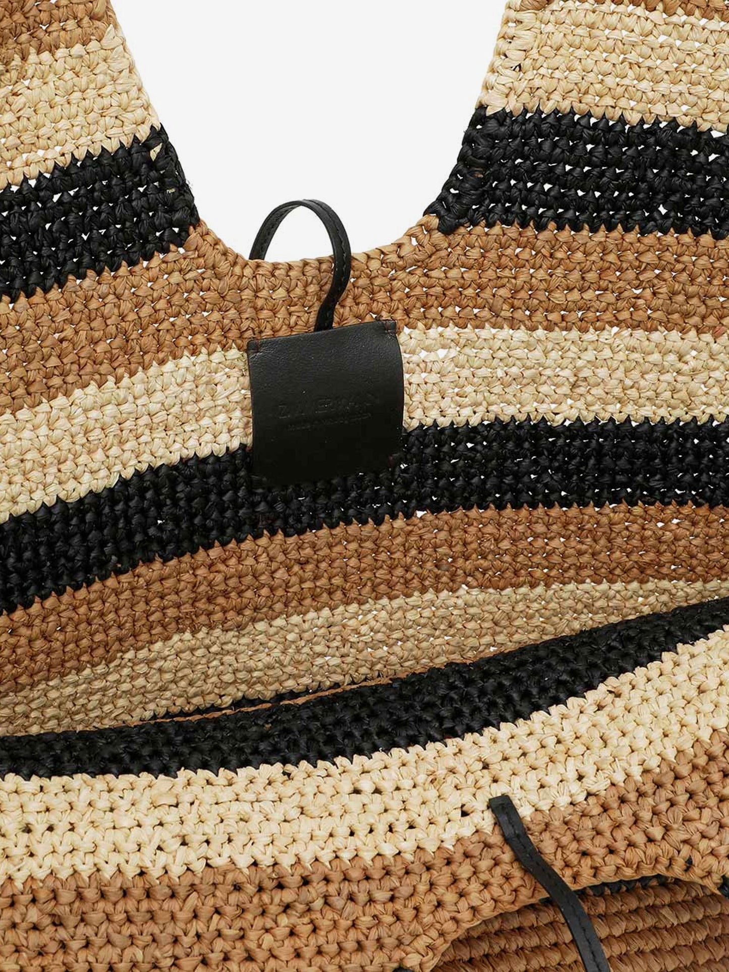 Golden Time raffia shoulder bag