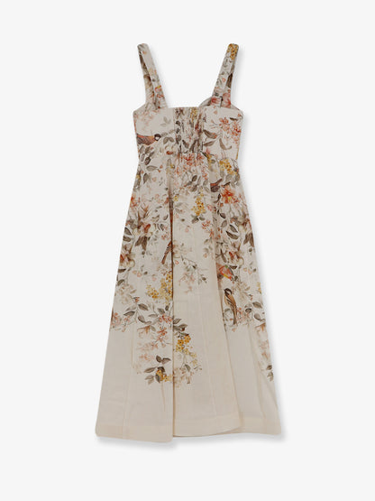 Luna linen midi dress with all-over floral print thumbnail