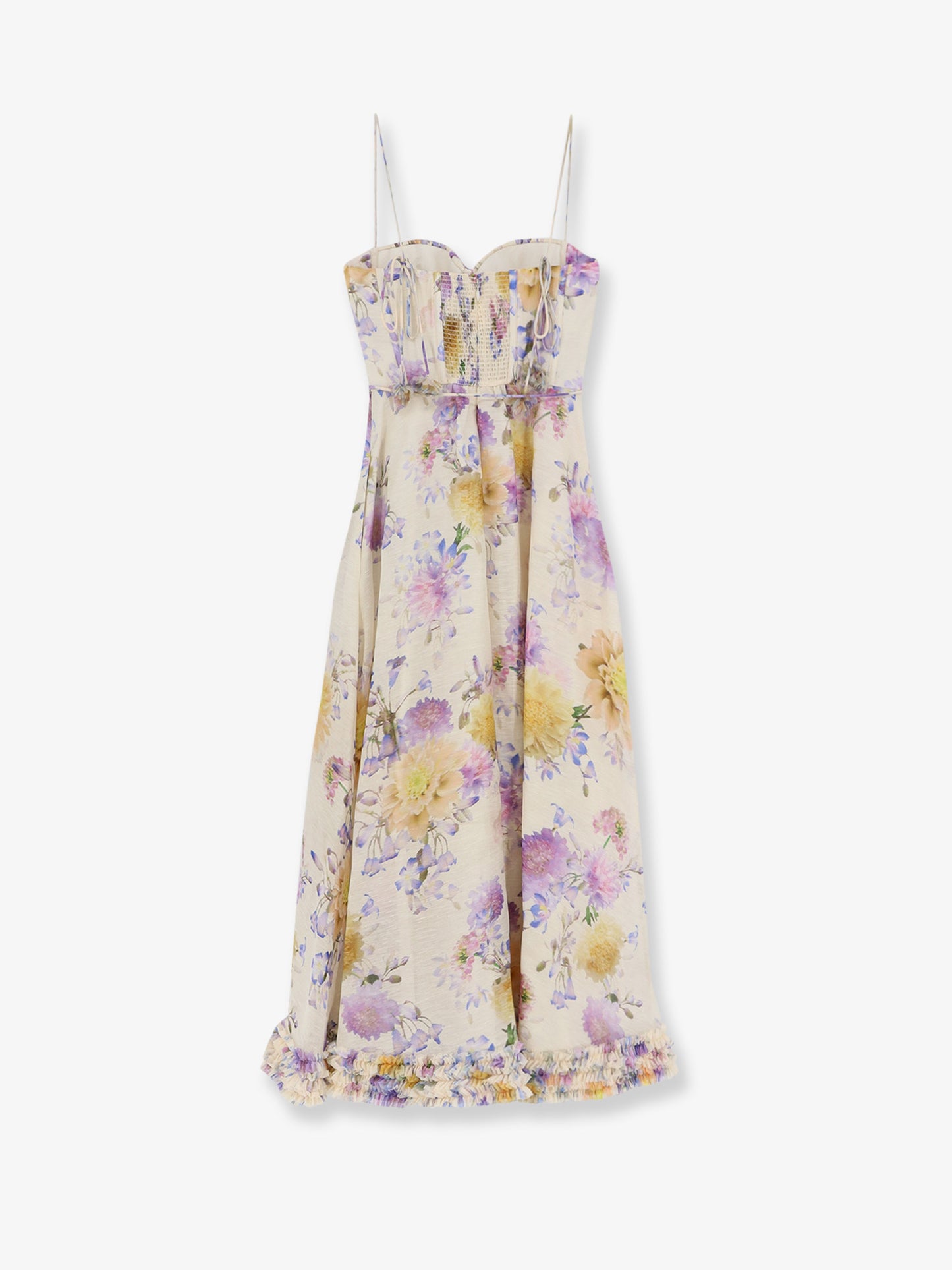 Luna silk and linen blend midi dress