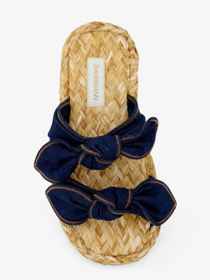 Carousel raffia and denim sandals thumbnail