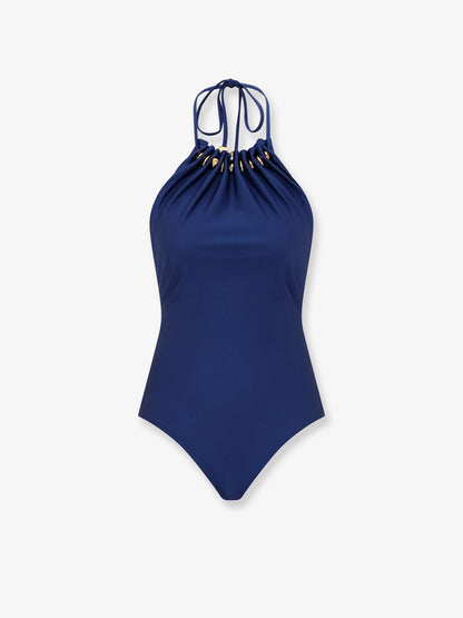 Aster one-piece swimsuit in shiny nylon with bead detail thumbnail