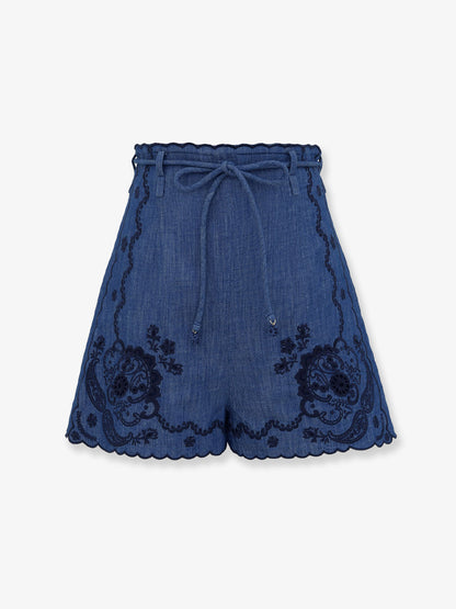 Aster embroidered denim shorts thumbnail