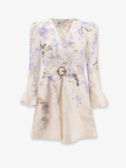 Luna Short linen dress with Songbird Print thumbnail