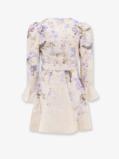 Luna Short linen dress with Songbird Print thumbnail