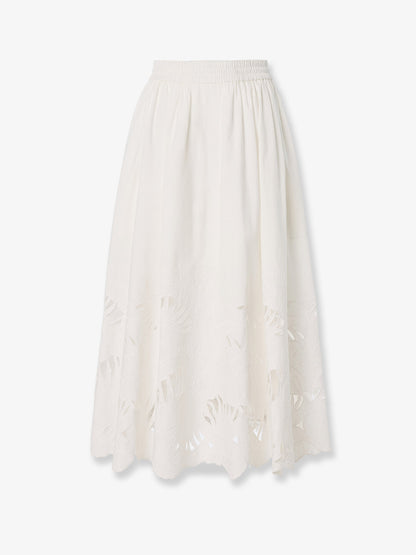 Mahon cotton skirt with embroidered detail on the bottom thumbnail