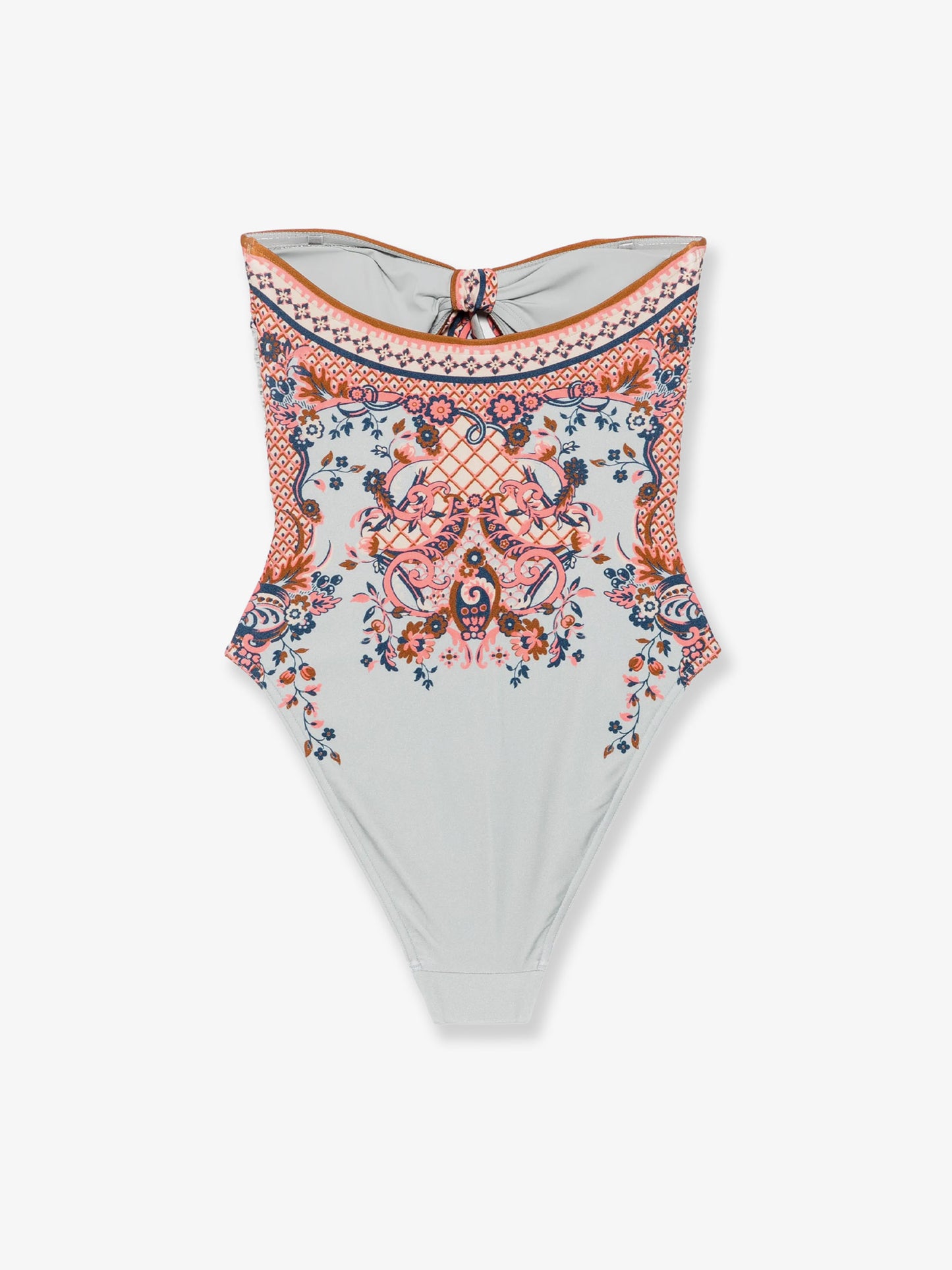 Aster one-piece shiny nylon swimsuit with paisley print