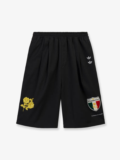 Oversized cotton Bermuda shorts with logo embroidery thumbnail