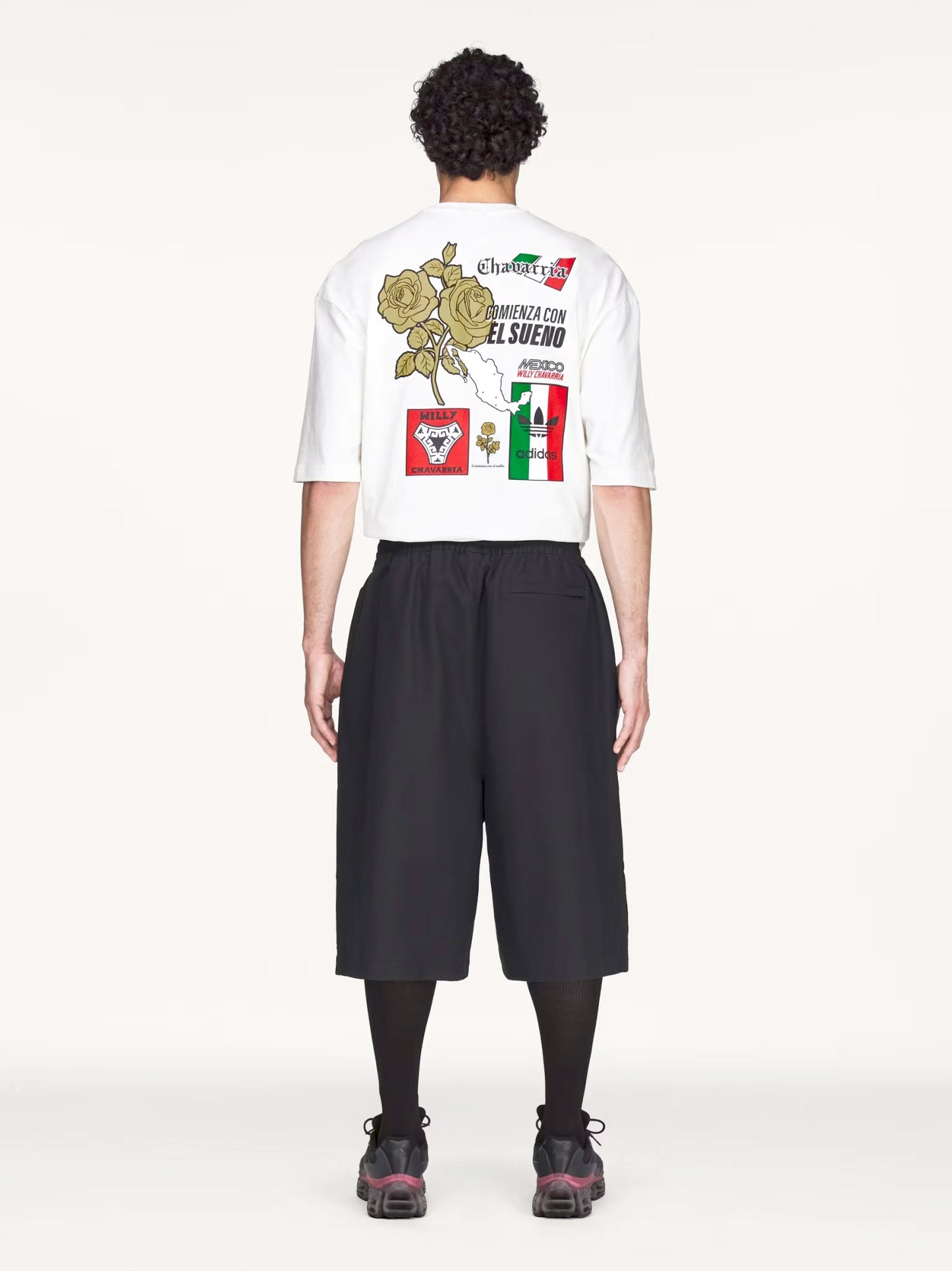 Oversized cotton Bermuda shorts with logo embroidery