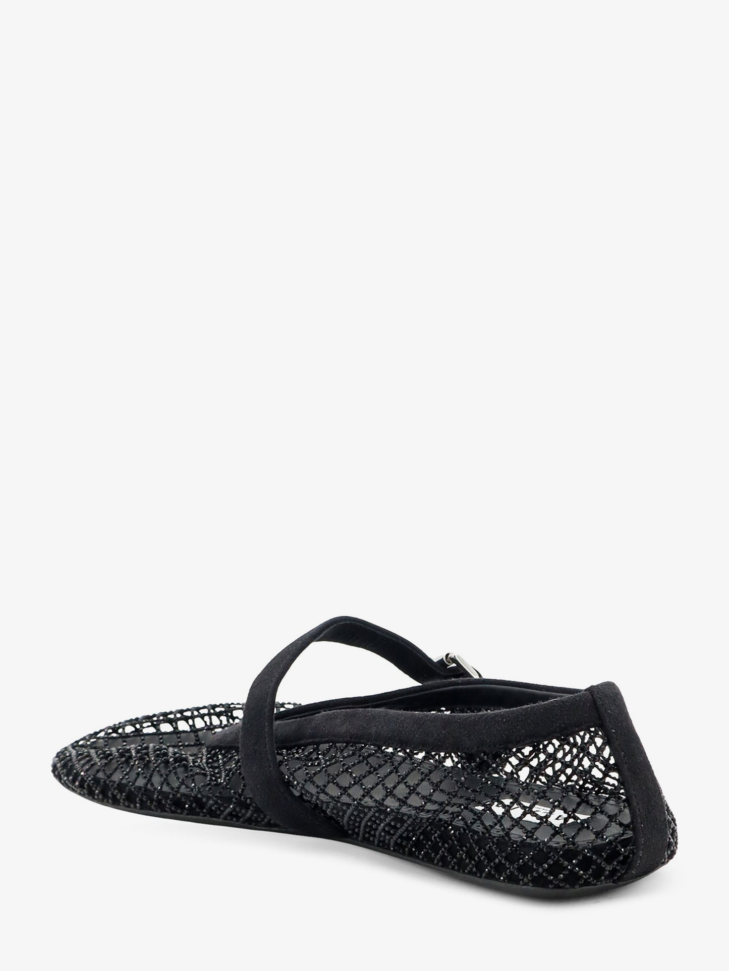 Flat mesh ballet flats with rhinestone detail