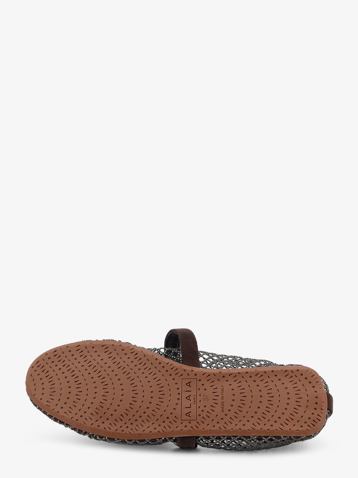 Flat mesh ballet flats with rhinestone detail