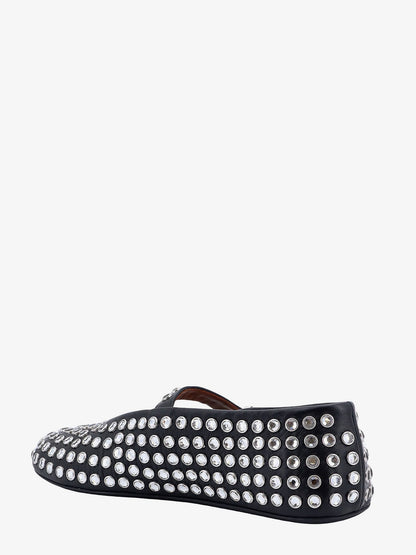 Leather ballet flats with rhinestones thumbnail