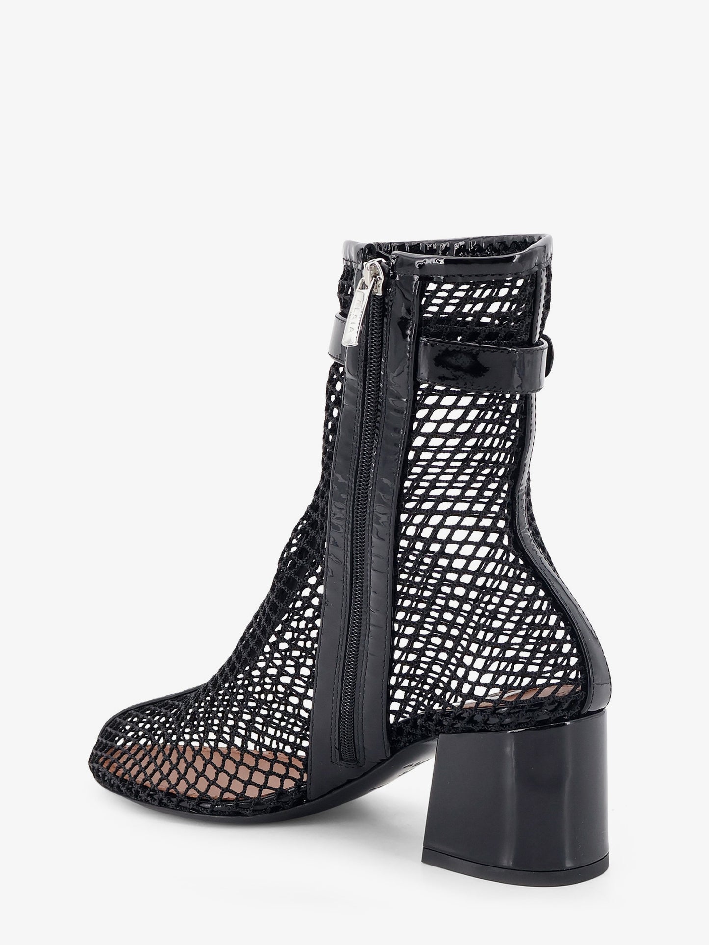 55 mesh and patent leather boots