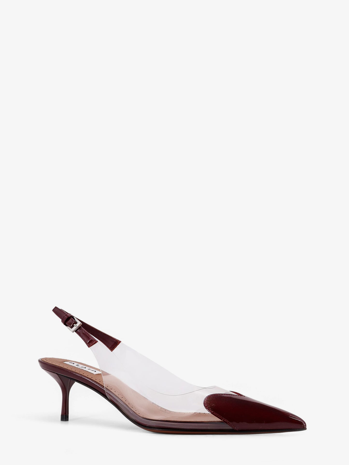 Le Coeur PVC and leather slingback décolleté