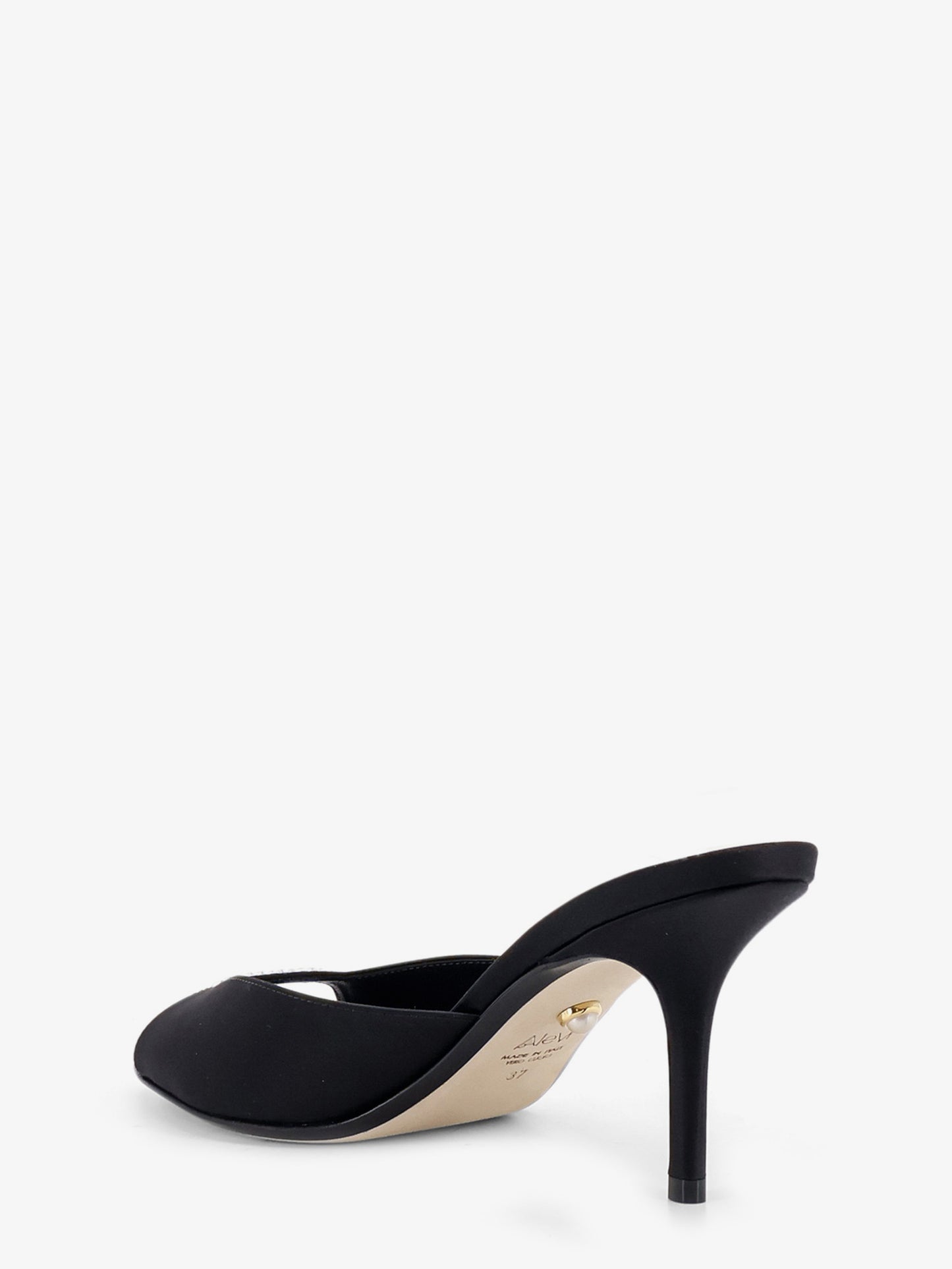 Luana satin sandals with rhinestone detail on the front