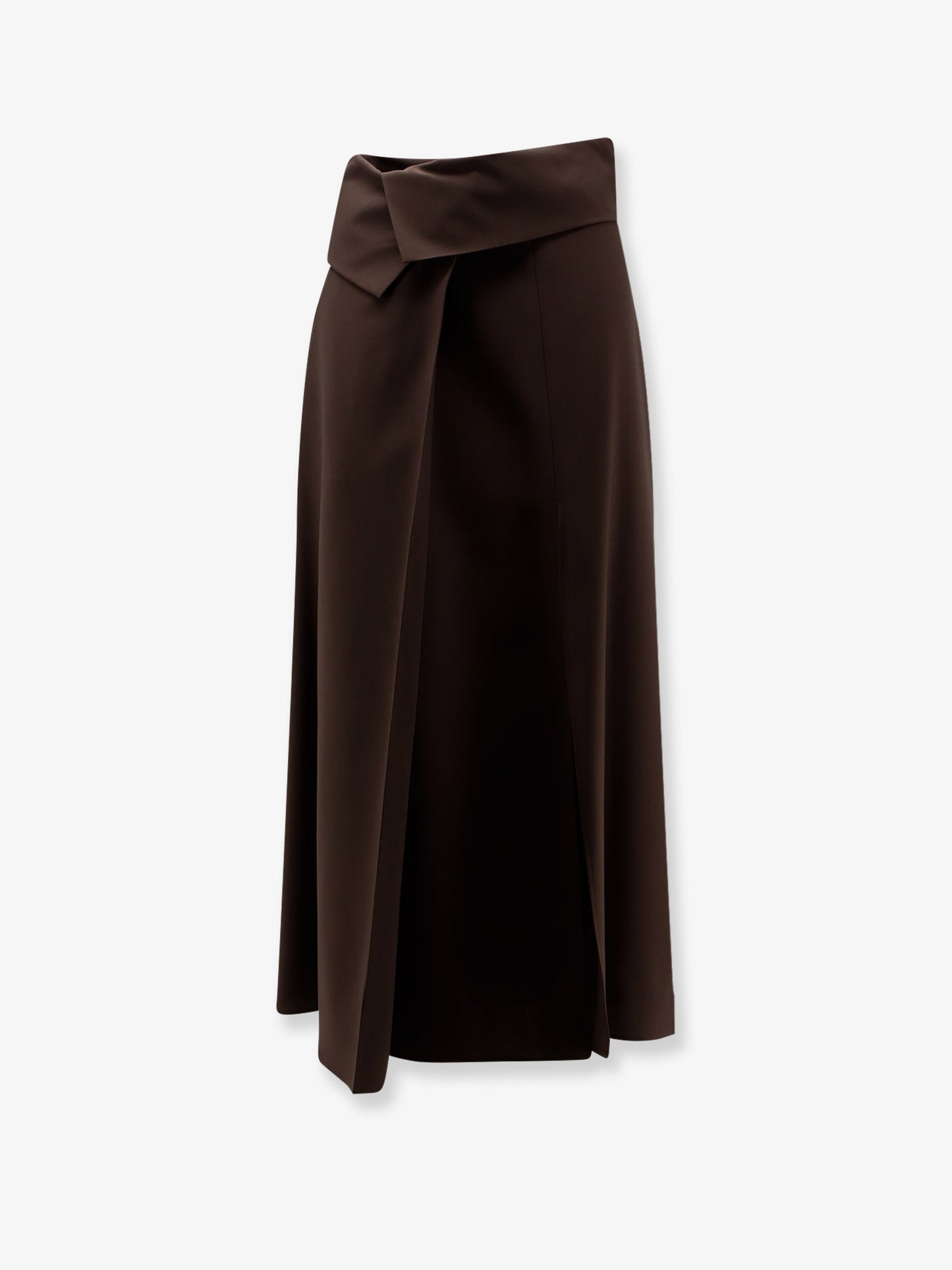 Stretch virgin wool long skirt