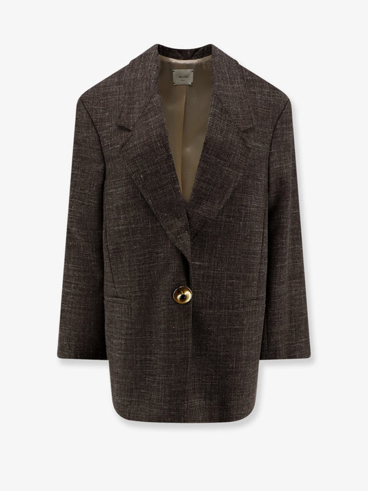 Blazer oversize in misto lana e lino