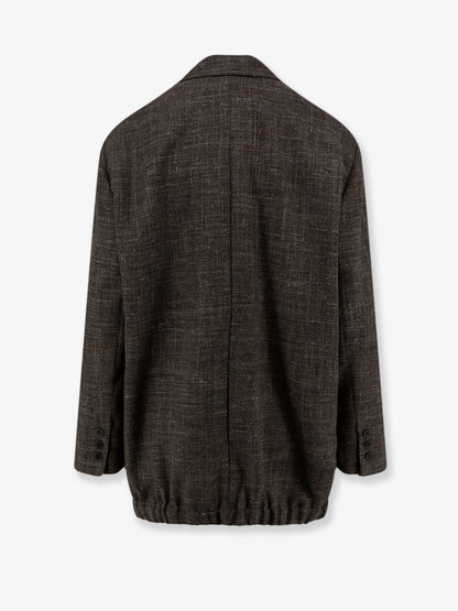 Oversize wool and linen blend blazer thumbnail