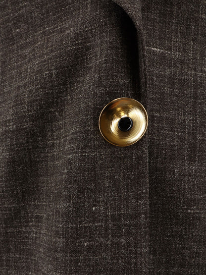 Oversize wool and linen blend blazer thumbnail