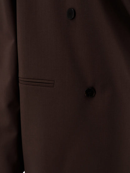 Double-breasted stretch virgin wool blazer thumbnail
