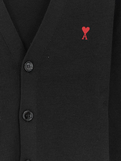 Wool cardigan with Logo embroidery thumbnail