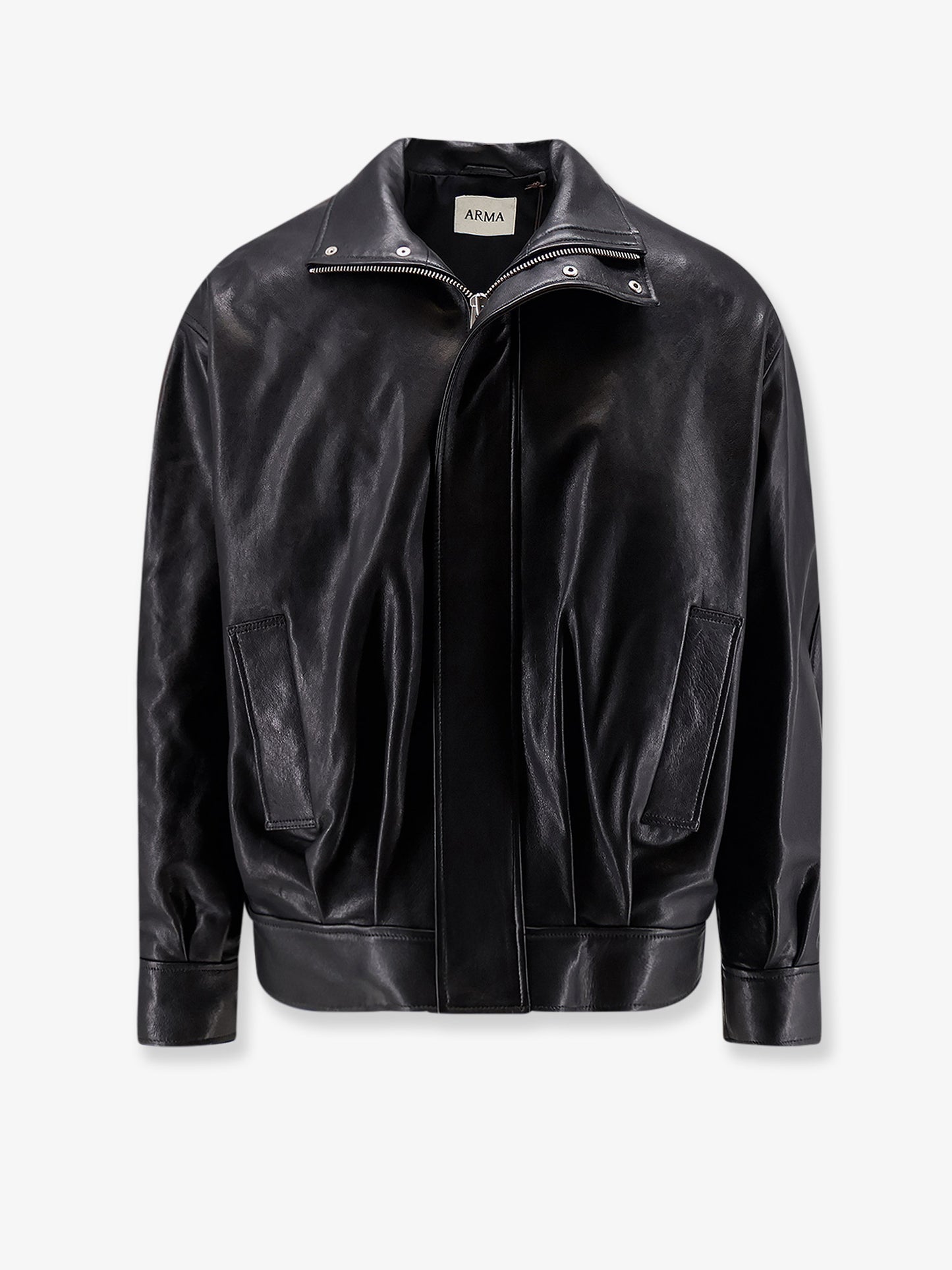Paulo black leather jacket